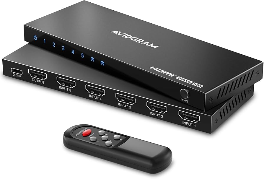 Amazon | AVIDGRAM HDMI 切替器 4K 60Hz, 2.0 セレクター 5入力1出力