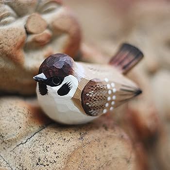 Amazon.co.jp: 小鳥 オブジェ インコ 雀 かわいい F 置物 おきもの