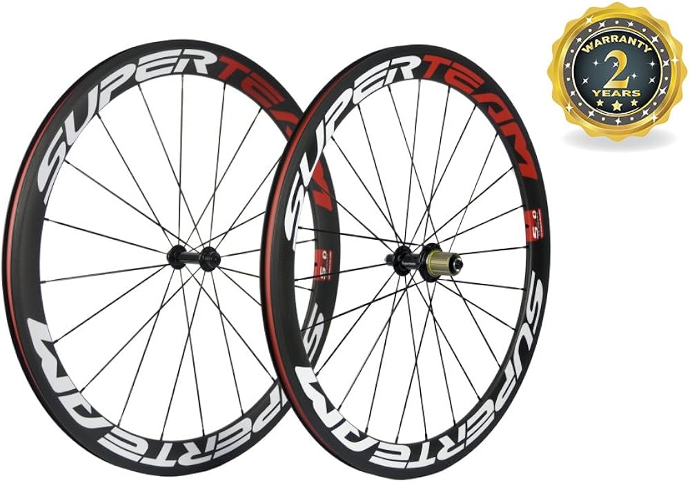 Amazon | SuperTeam 50/88カーボンホイールセット 700C 幅23mm ブルー