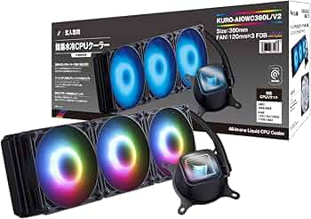 Amazon | 玄人志向 水冷 CPUクーラー LED モデル 360mm (120mm PWM