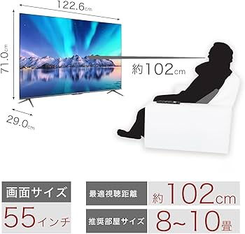 Amazon.co.jp: TCL 55V型 4K 液晶テレビ QLED採用 スマートテレビ