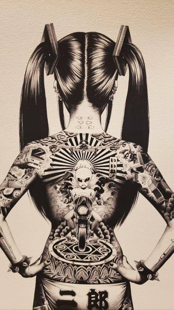 Amazon.co.jp: 大友昇平 直筆サイン限定50枚 ツインテール 刺青 版画