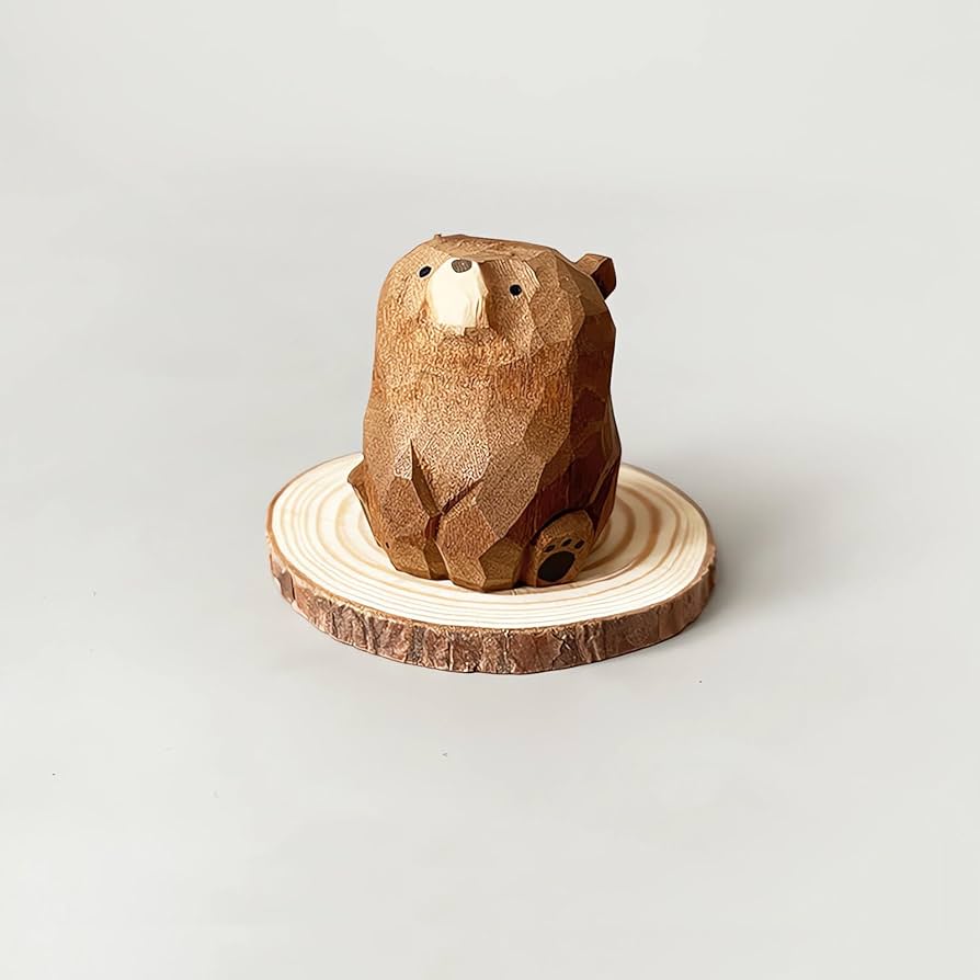 Amazon.com: NEIDE Brown Bear Figurine Decor Bear Handmade Statue
