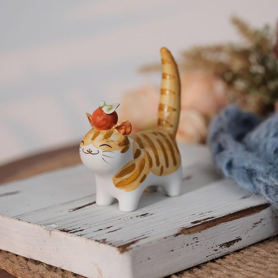 Amazon.co.jp: JAnjiaLxY セラミックねこの置物 かわいい ネコちゃん