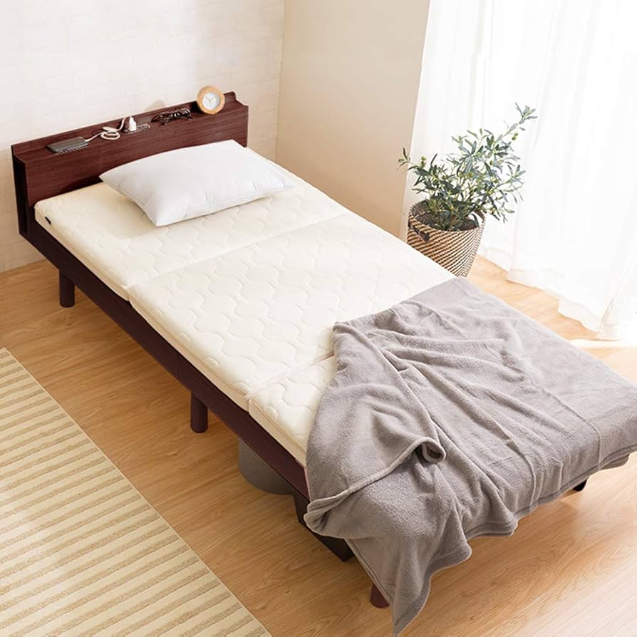 Amazon.co.jp: Iris Plaza TKSB-S/BCMT-SWT Bed with Shelf, S, Brown