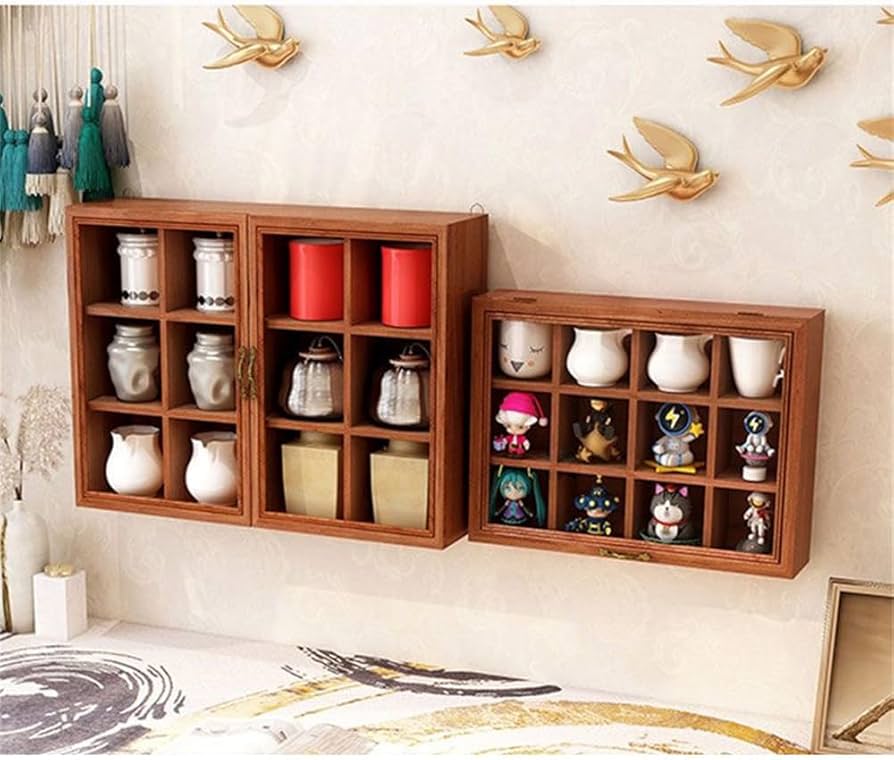 Amazon｜HOHOUNCSY アンティーク調 壁掛け棚 壁掛けディスプレイ 12