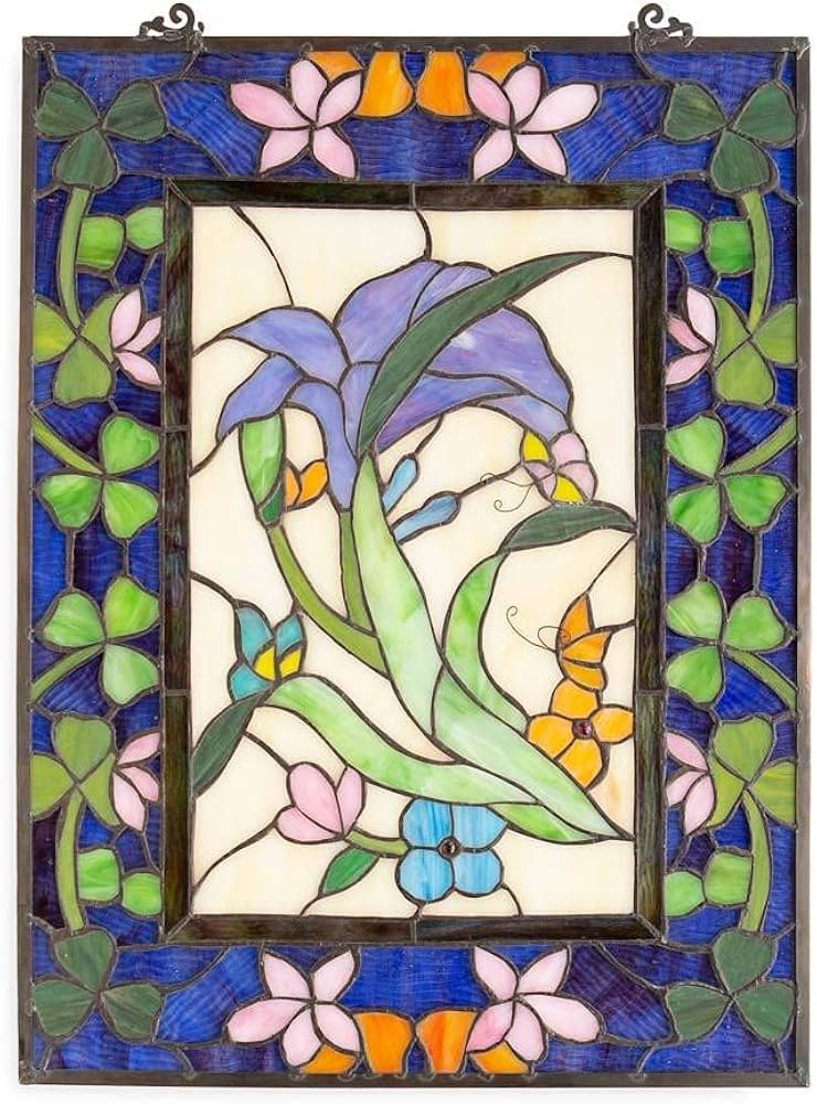 Amazon.co.jp: Wind & Weather ステンドグラスリリー吊り下げパネル 幅
