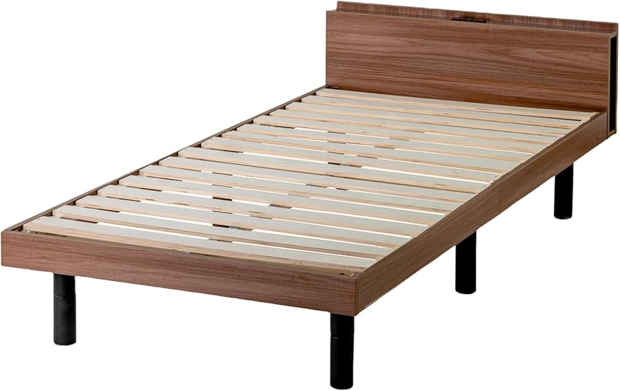 Amazon｜Major In Life ベッド ベッドフレーム すのこ 宮棚付き 木製