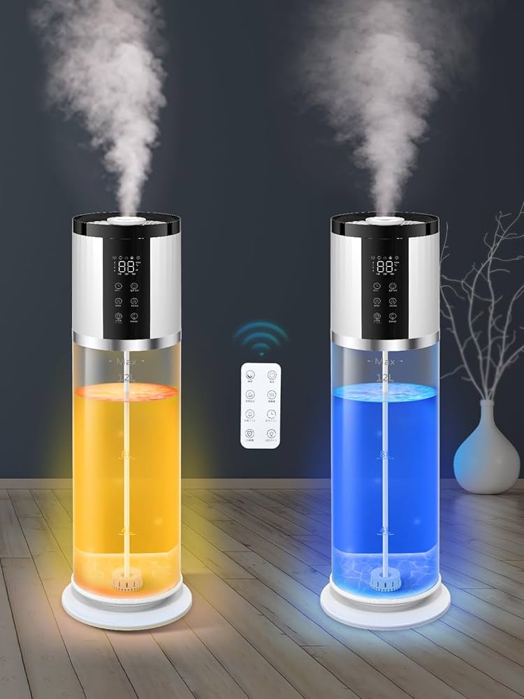 Amazon.co.jp: 加湿器 大容量 12L 【2025新モデル 加熱＆超音波式 5重