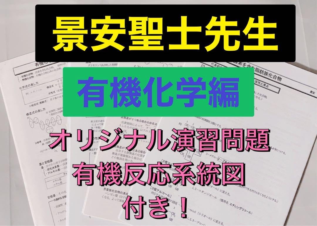 駿台 最新 景安先生 全分野の化学講義プリント 天然有機・高分子 鉄緑