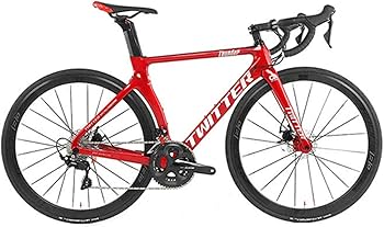 Amazon | ロードバイク 赤 22段変速 超軽量 カーボンファイバー