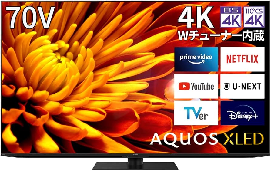 Amazon | シャープ 70V型 4K テレビ AQUOS XLED 4T-C70EP1 mini LED