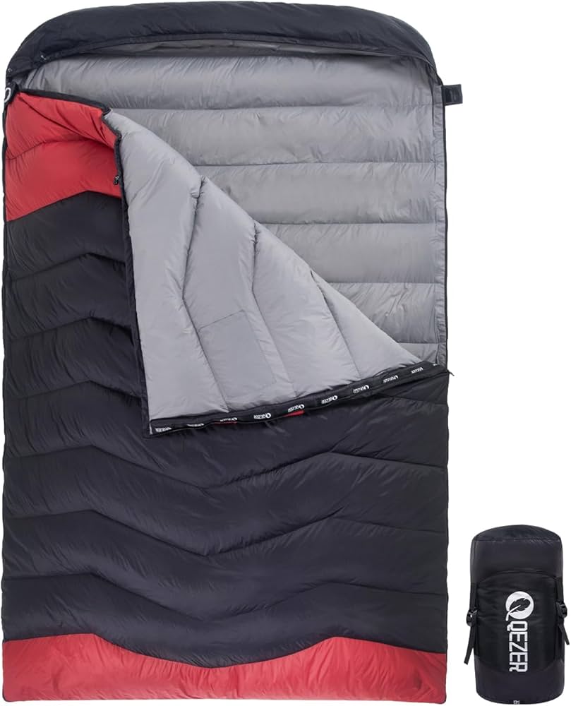 Amazon.co.jp: QEZERダウンシュラフ 寝袋 二人用 快適温度5℃-12℃ 春夏