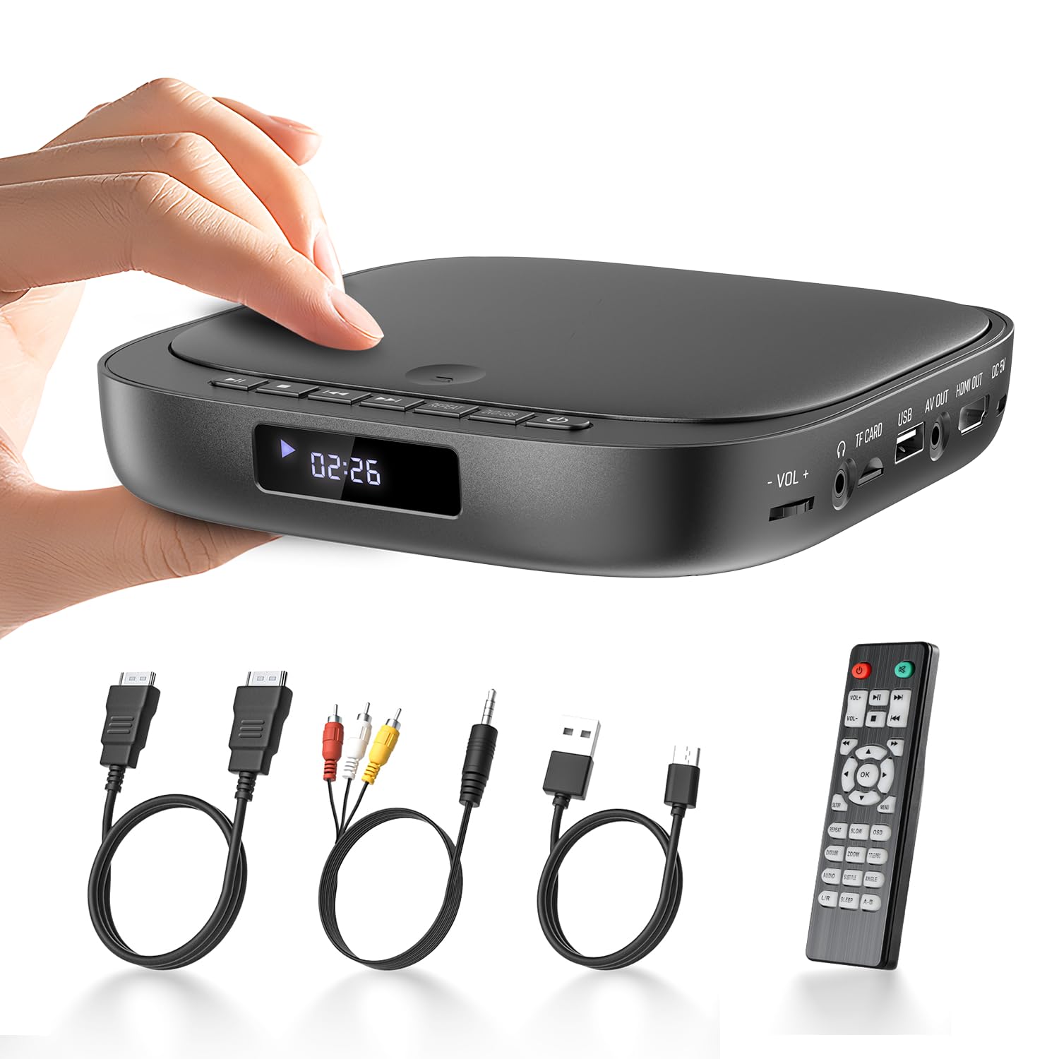 Amazon | ミニDVDプレーヤー1080Pサポート DVD/CD再生専用モデル