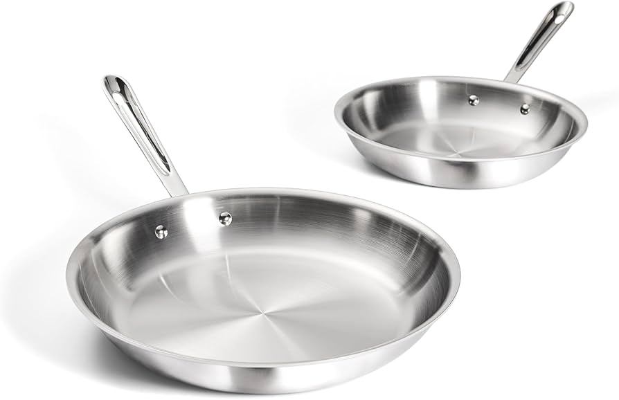Amazon | All-Clad D3 Stainless Steel Frying Pan Set, 10 & 12 Inch