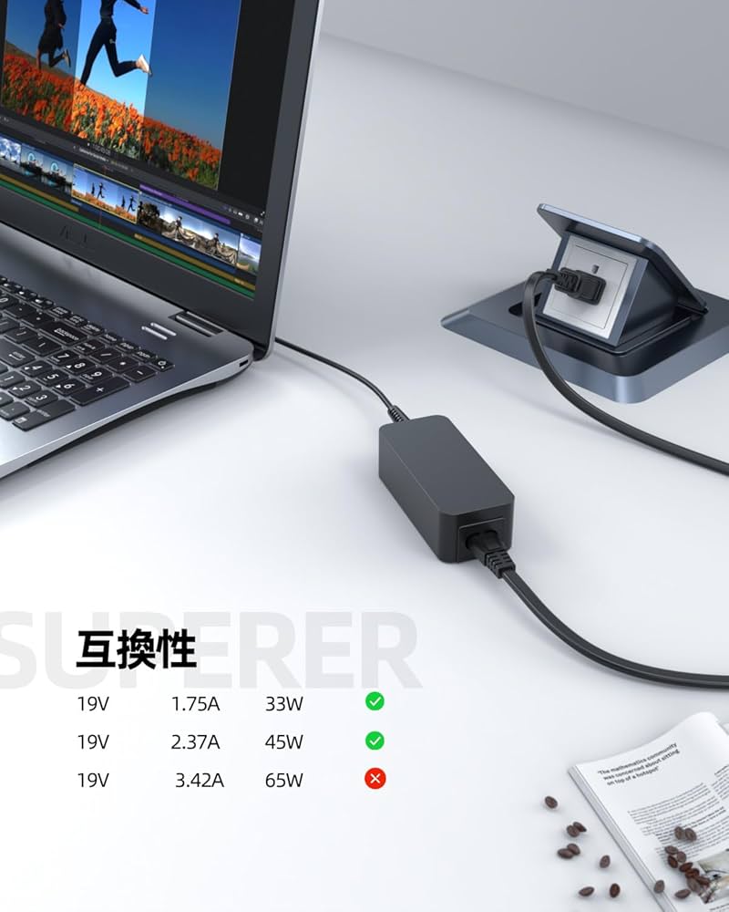 Amazon.co.jp: Superer 19v 2.37a 東芝対応 dynabook b65 acアダプター