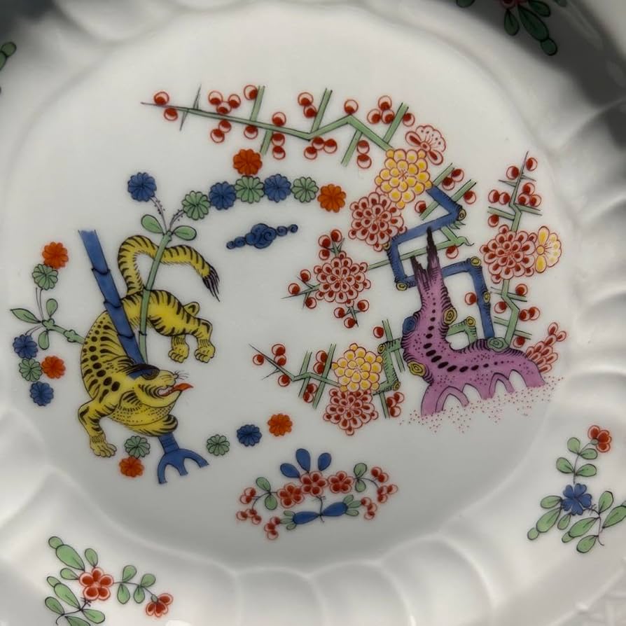 Amazon.co.jp: マイセン柿右衛門写し竹虎梅花文18cmプレート