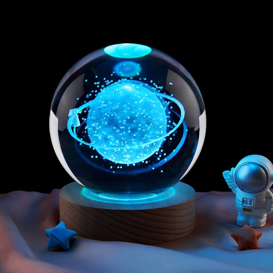 Amazon.co.jp: クリスタルボール 宇宙 80mm 水晶玉 太陽系 3D 模型