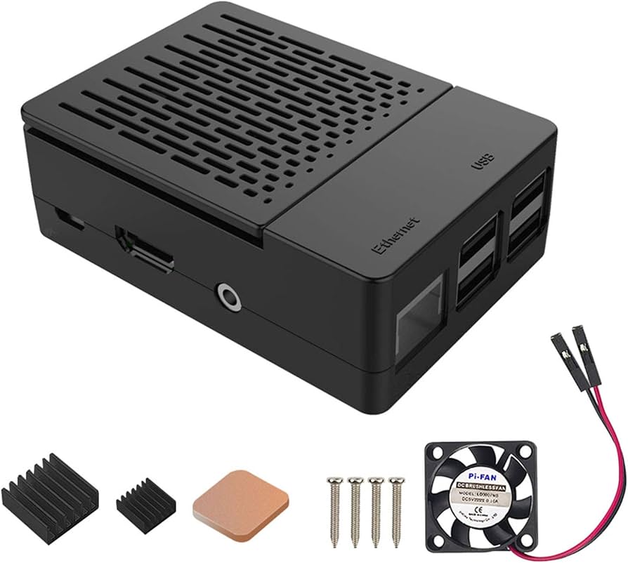 iUniker Raspberry Pi 3 B+ Case, Raspberry Pi Fan ABS Case With