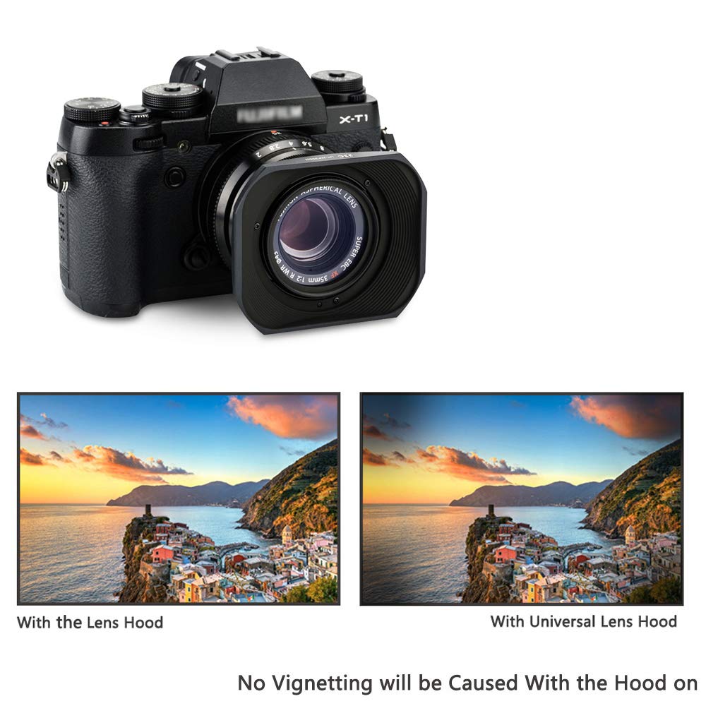 Amazon | JJC メタル 正方形 レンズフード + フードキャップ 富士