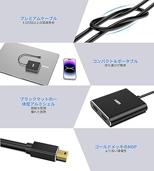 Amazon.co.jp: Mini DisplayPort to デュアル HDMI 4K@60Hz MDP 1.2 to
