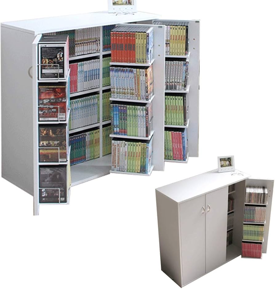 Amazon｜本棚 扉付 コミック400冊収納可能な書棚ストッカー 収納庫