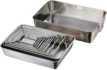 Amazon｜AG 18-8ステンレス 角バット 476x332xH82mm 6枚取｜バット