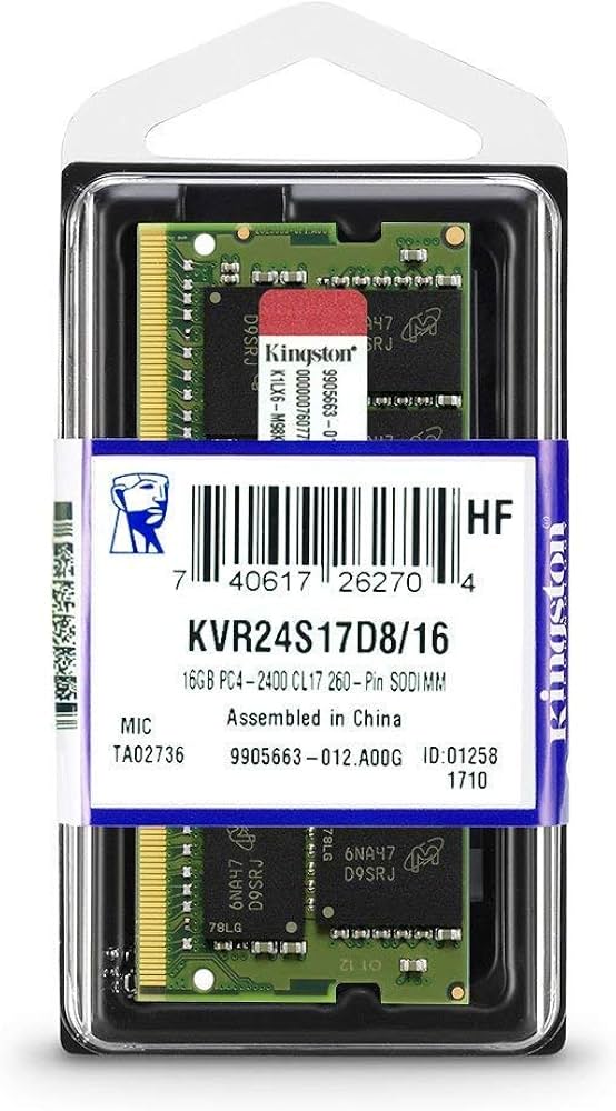 Kingston KVR24S17D8/16 Memorie 16 GB 2400MHz DDR4 Non-ECC CL17