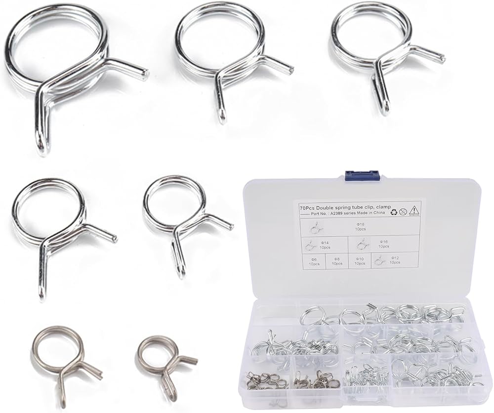 Amazon.co.jp: ホースクリップ 【70個セット】燃料ホース スプリング