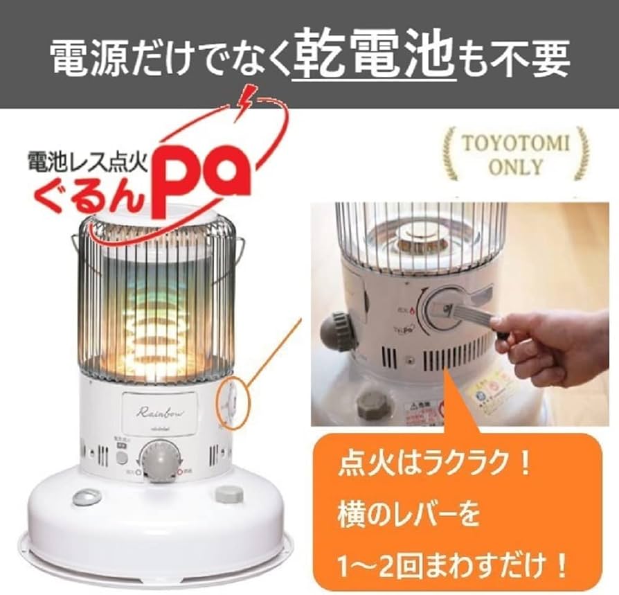 Amazon.co.jp: トヨトミ 対流型 石油ストーブ 電池レス ぐるんPa (木造
