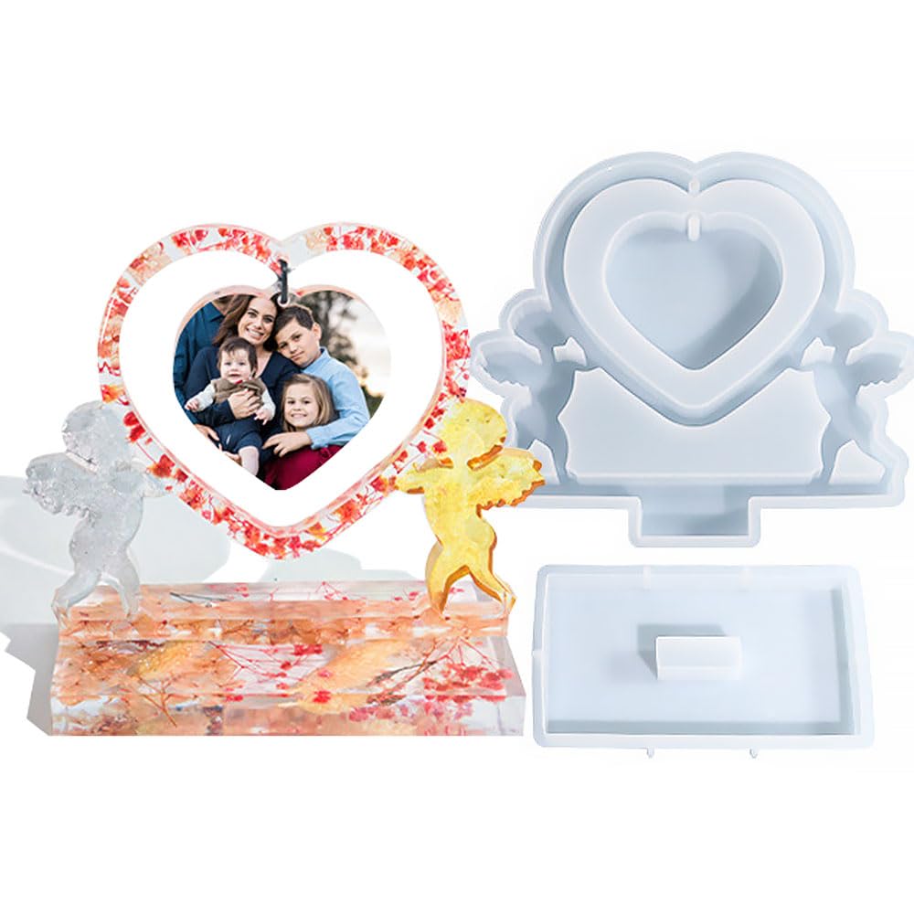 Amazon.co.jp: Finyoffiy ハートフォトフレーム 樹脂型 Love Heart