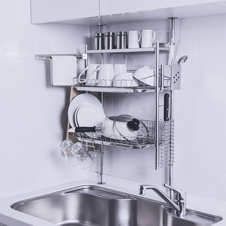 Amazon｜TUBASAN 公式ショップ 燕三条 突っ張り 水切りラック シンク上