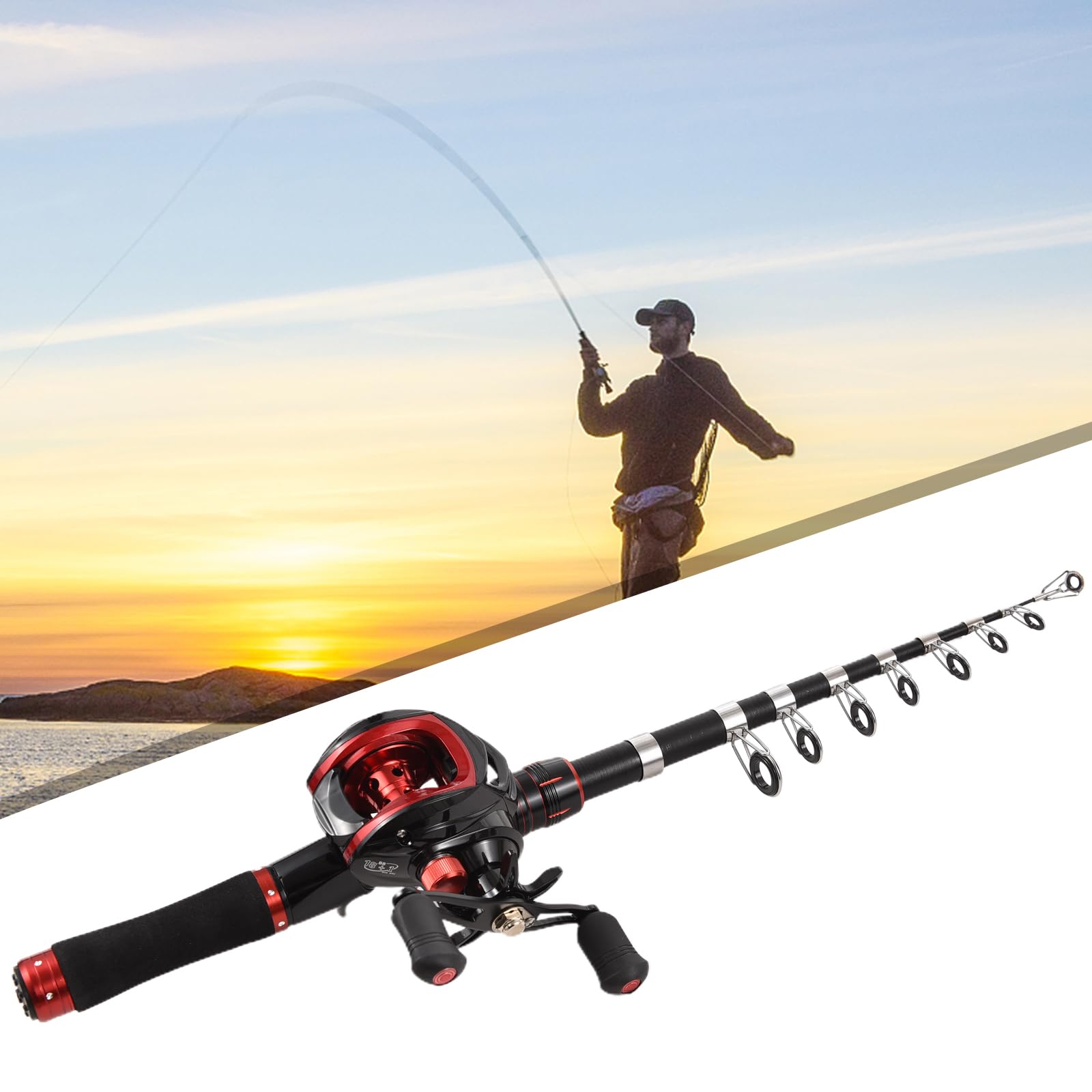 Amazon.co.jp: 釣りセット 釣り竿とリールのコンボ 2.1m 伸縮式釣り竿