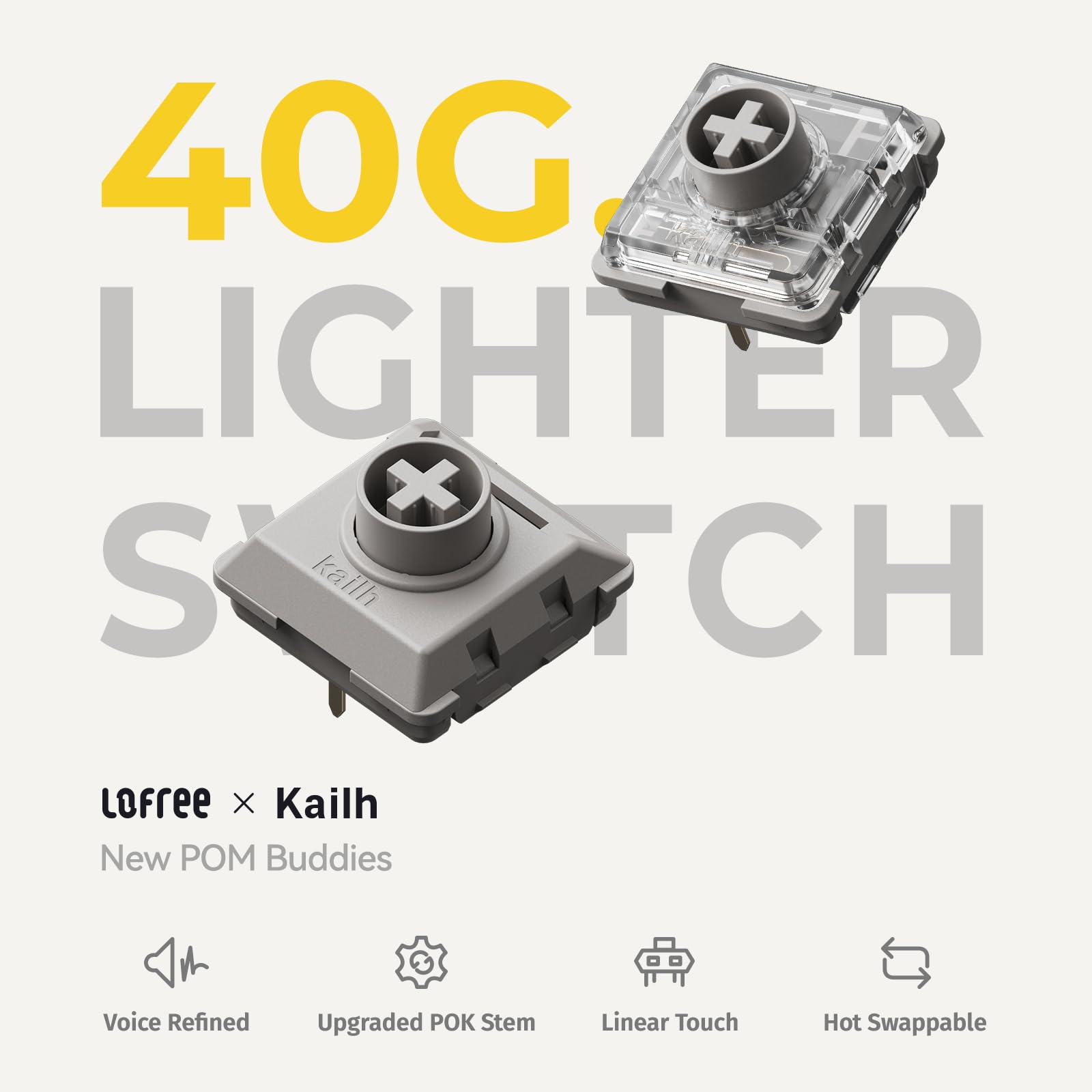 Lofree Hades Low-Profile POM Switches 45g Linear Type (Flow/Flow