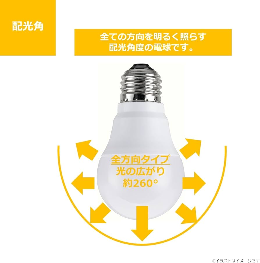 Amazon | TOSHIBA(東芝) LED電球 60W相当 全方向 電球色 E26口金 2P