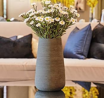 Amazon.co.jp: フラワーベース セラミック グレー 陶器 花瓶 北欧 日本