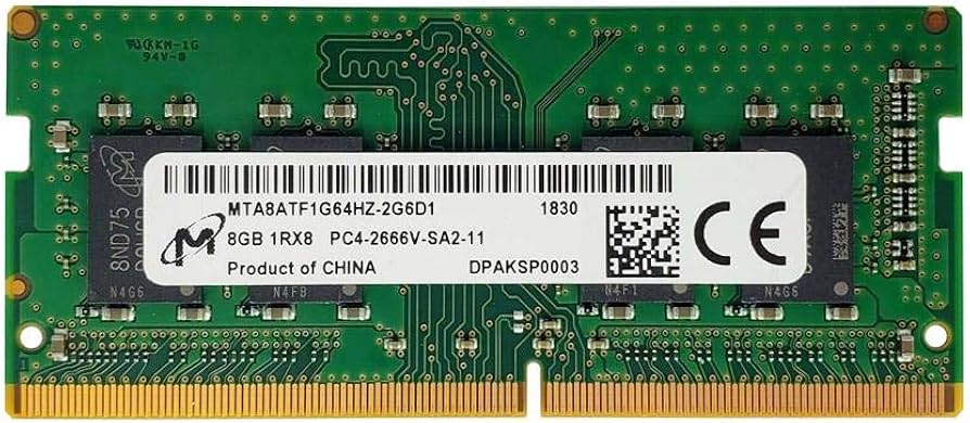 Amazon.co.jp: Micron 8GB DDR4 1Rx8 PC4-2666V-SA2 MTA8ATF1G64HZ