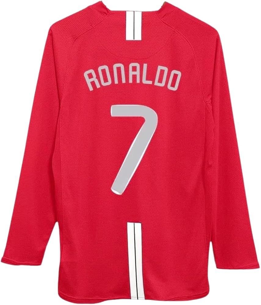 Amazon.com : Ronaldo #7 Man U Retro Red Long Sleeve 07/08 Soccer