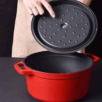 Amazon.co.jp: 鋳物ホーロー鍋 鋳鉄鍋 両手鍋 鋳物 無水調理 22/24