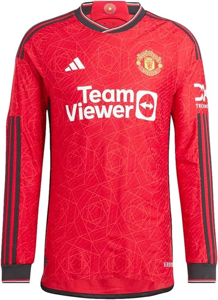 Amazon.com: adidas Manchester United Long Sleeve Home Jersey 23/24