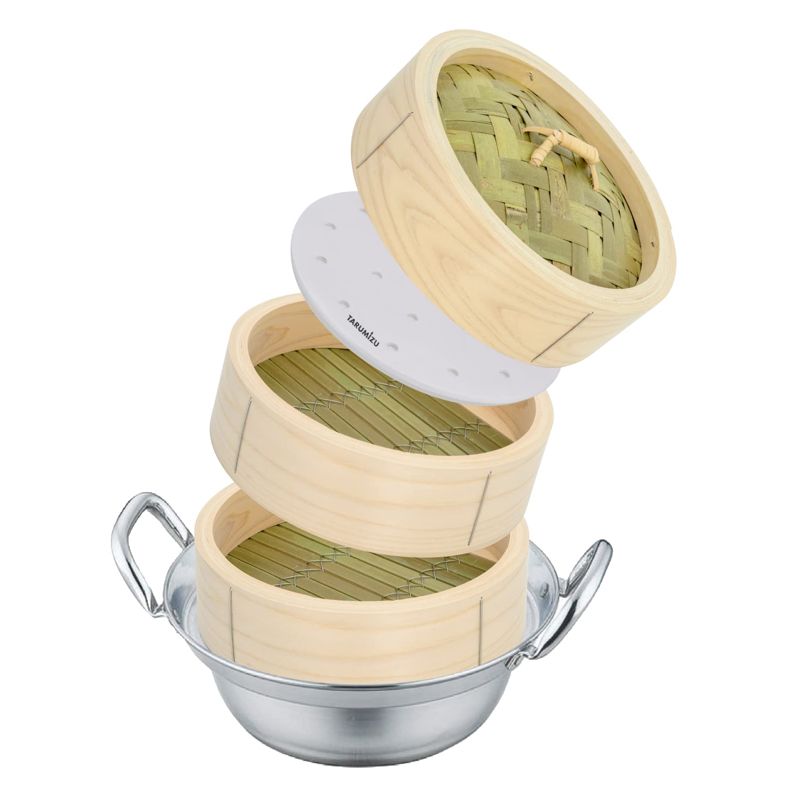 Amazon | 檜蒸篭 (鍋セット（24cm）) | TARUMIZU | 蒸し器・せいろ