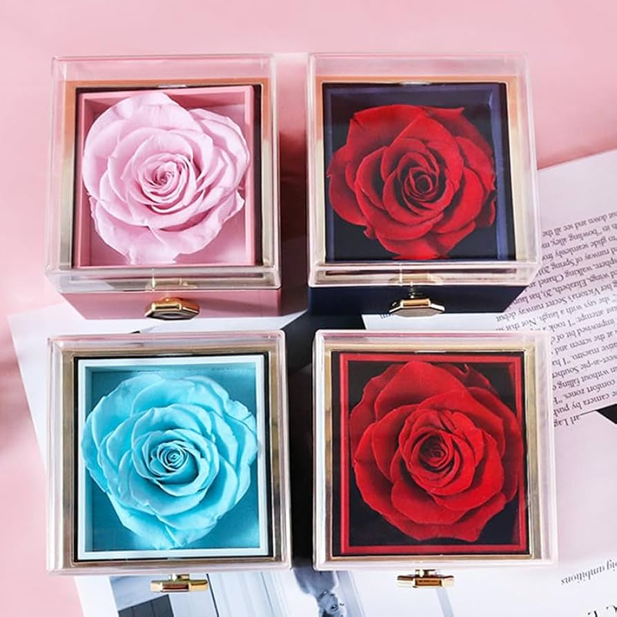 Amazon｜宝石箱を回転 ジュエリーボックス バラ 永遠の花 ギフト