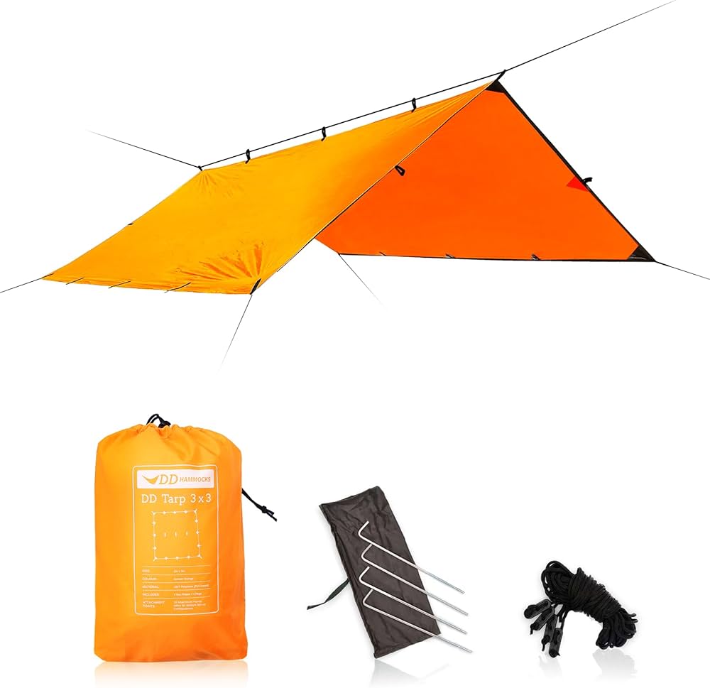 Amazon | DD Hammocks DD タープ 3×3 (サンセットオレンジ）日本正規
