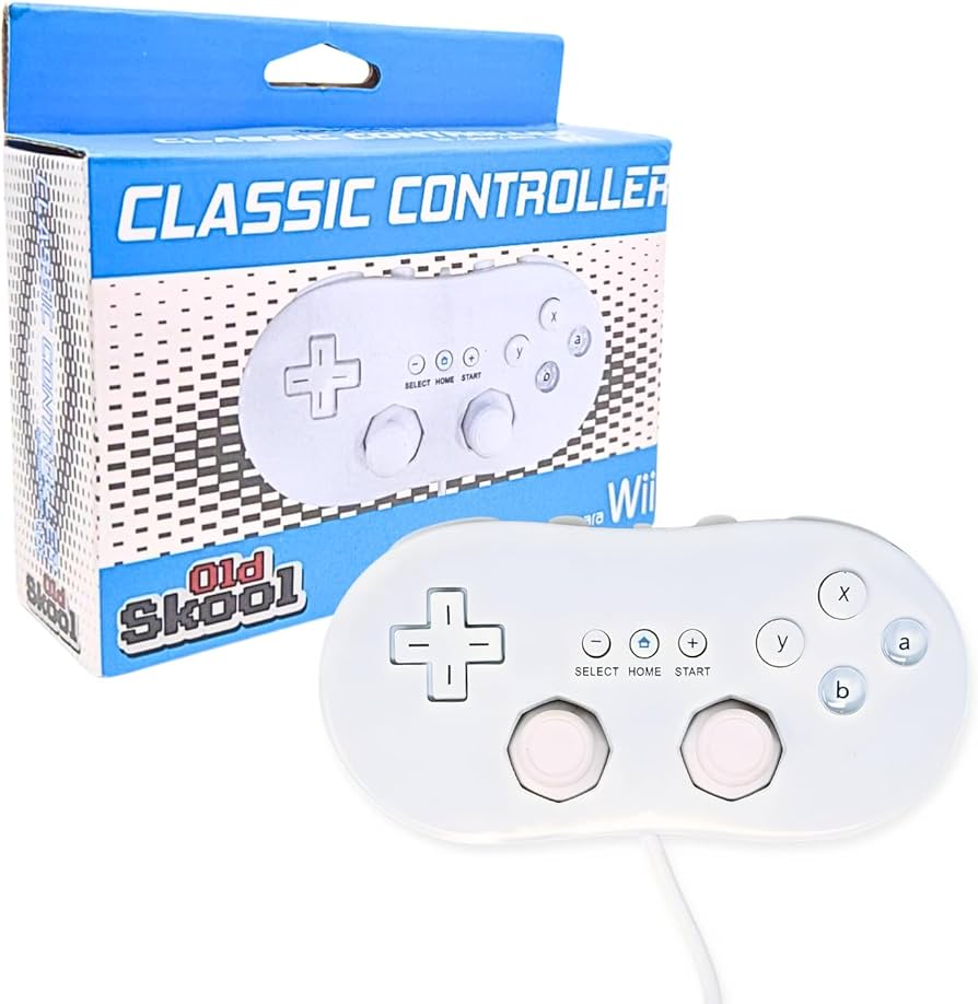 Amazon.com: Old Skool Classic controller for Wii and WiiU White