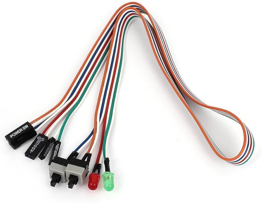 Amazon.co.jp: SODIAL(R) PCケース 赤緑LEDランプ ATX電源リセットHDD