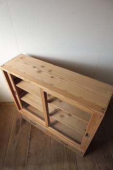 Amazon.co.jp: 古い 引き出し2杯付き薄型食器棚 古道具 アンティーク