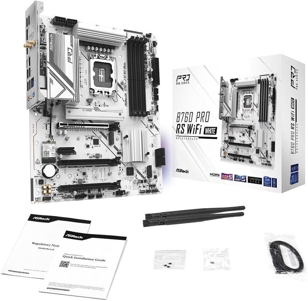 Amazon | Asrock B760M Pro RS WiFi ホワイト Intel Micro ATX