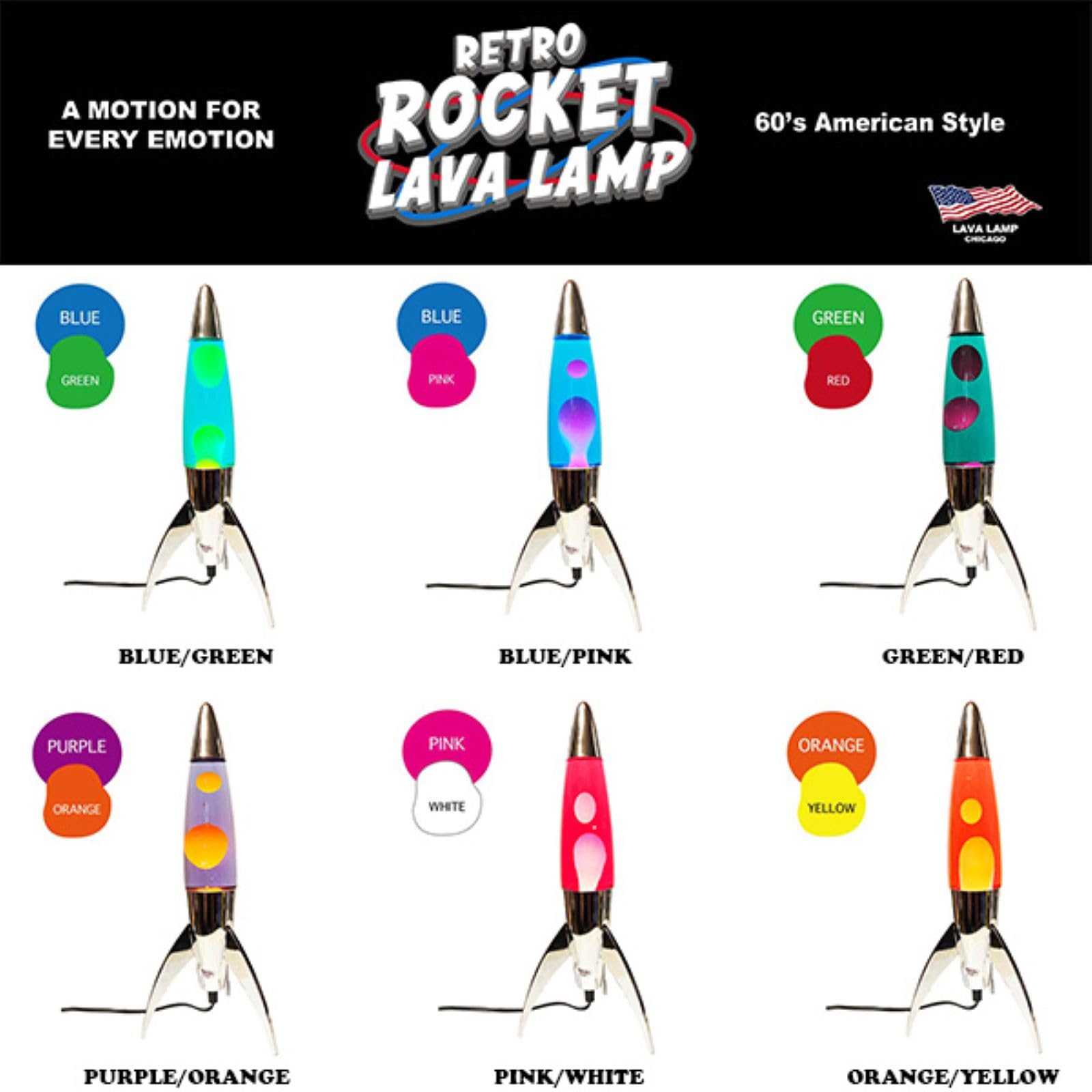 Amazon.co.jp: レトロ ロケット ラバランプ ブルー/グリーン