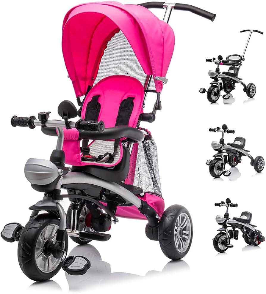 Amazon.co.jp: 三輪車 手押し棒付き 三輪車2歳 3歳 4歳 5歳 1歳 玩具