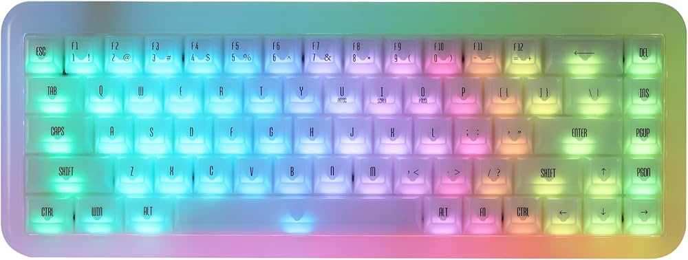 Amazon | Akko(アッコ) YU01 レジン製キーボード 65%英語配列 透明キー